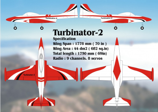 TURBINATOR 2 RED/WHITE  1778 mm Combo